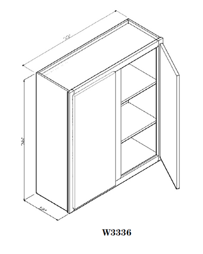 Special Order - 33" x 36" Wall Cabinet Pacific Gray - W3336 36" Wall Cabinets GHI Pacific Gray Special Order SPPGS Wall Cabinets