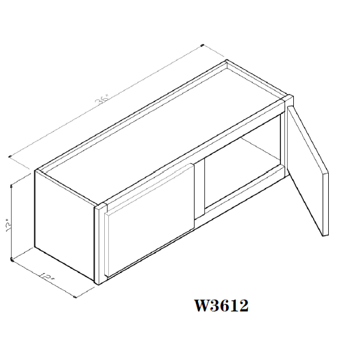 Special Order - 36" x 12" Wall Cabinet Arcadia White Shaker - W3612 Arcadia White GHI SPACW Special Order Upper Wall Cabinets Wall Cabinets