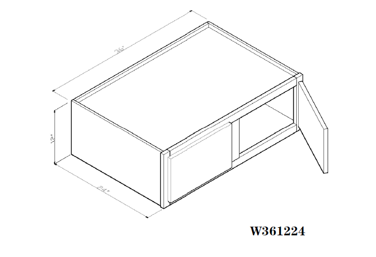 Special Order - 36" x 12" x 24" Wall Cabinet Frontier Shaker - W361224 Frontier Shaker GHI Special Order SPFTS Upper Wall Cabinets Wall Cabinets