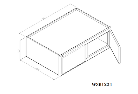 Special Order - 36" x 12" x 24" Wall Cabinet Frontier Shaker - W361224 Frontier Shaker GHI Special Order SPFTS Upper Wall Cabinets Wall Cabinets