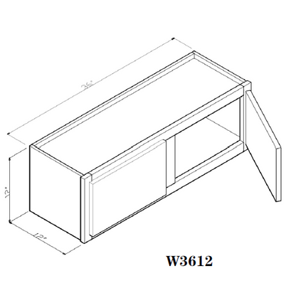 Special Order - 36" x 12" Wall Cabinet Pacific Gray - W3612 GHI Pacific Gray Special Order SPPGS Upper Wall Cabinets Wall Cabinets