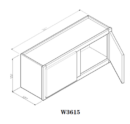 36" x 15" Wall Cabinet Arcadia White Shaker - W3615 Arcadia White GHI GHI-INSTORE Upper Wall Cabinets Wall Cabinets