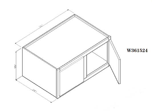 Special Order - 36" x 15" x 24" Wall Cabinet Frontier Shaker - W361524 Frontier Shaker GHI Special Order SPFTS Upper Wall Cabinets Wall Cabinets