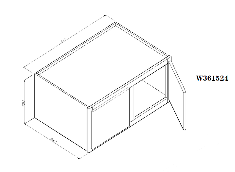 Special Order - 36" x 15" x 24" Wall Cabinet Pacific Gray - W361524 GHI Pacific Gray Special Order SPPGS Upper Wall Cabinets Wall Cabinets