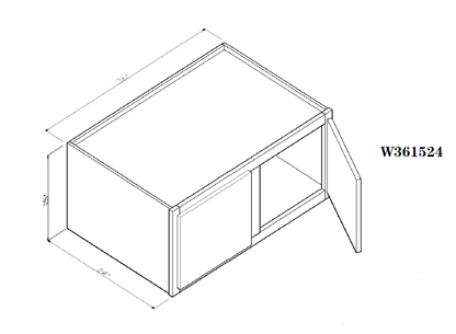 Special Order - 36" x 15" x 24" Wall Cabinet Pacific Gray - W361524 GHI Pacific Gray Special Order SPPGS Upper Wall Cabinets Wall Cabinets