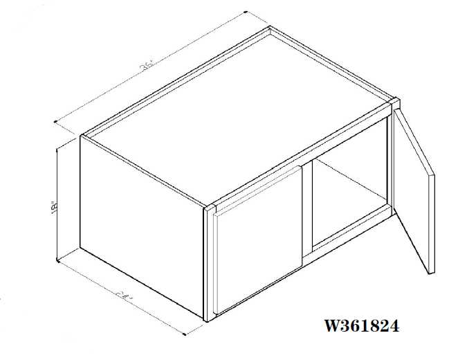 Special Order - 36" x 18" x 24" Wall Cabinet Stone Harbor Gray8 - W361824 GHI Special Order SPSHG Stone Harbor Gray Upper Wall Cabinets Wall Cabinets