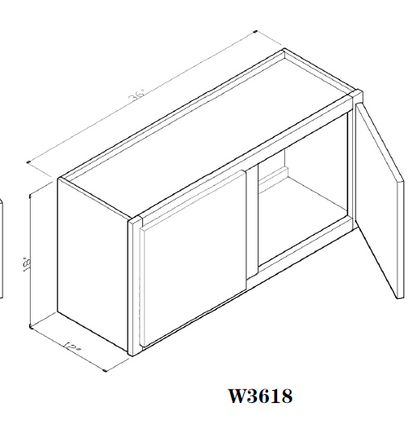 Special Order - 36" x 18" Wall Cabinet Pacific Gray - W3618 GHI Pacific Gray Special Order SPPGS Upper Wall Cabinets Wall Cabinets