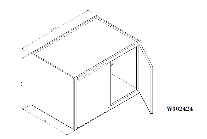 Special Order - 36" x 24" x 24" Wall Cabinet Frontier Shaker - W362424 Frontier Shaker GHI Special Order SPFTS Upper Wall Cabinets Wall Cabinets