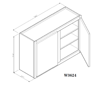 Special Order - 36" x 24" Wall Cabinet Pacific Gray - W3624 GHI Pacific Gray Special Order SPPGS Upper Wall Cabinets Wall Cabinets