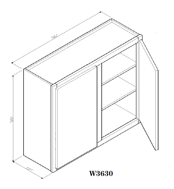 36" x 30" Wall Cabinet Arcadia White Shaker - W3630 30" Wall Cabinets Arcadia White GHI GHI-INSTORE Wall Cabinets