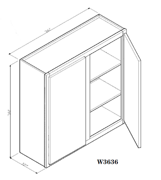 Special Order - 36" x 36" Wall Cabinet Arcadia White Shaker - W3636 36" Wall Cabinets Arcadia White GHI SPACW Special Order Wall Cabinets