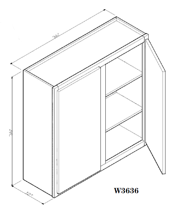 Special Order - 36" x 36" Wall Cabinet Rustic Walnut - W3636 36" Wall Cabinets GHI Rustic Walnut Special Order SPRWS Wall Cabinets