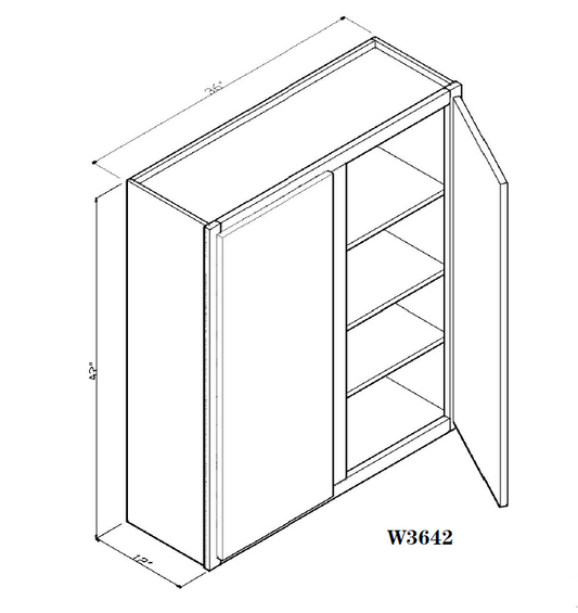 Special Order - 36" x 42" Wall Cabinet Stone Harbor Gray - W3642 42" Wall Cabinets GHI Special Order SPSHG Stone Harbor Gray Wall Cabinets