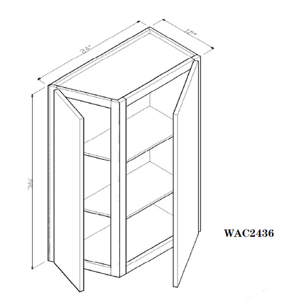 Special Order - 24" x 36" Wall Angle Corner Arcadia White Shaker - WAC2436 36" Wall Cabinets Arcadia White Corner Wall Cabinets GHI SPACW Special Order Wall Cabinets