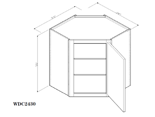 Special Order - 24" x 30" Wall Diagonal Corner Stone Harbor Gray - WDC2430 30" Wall Cabinets Corner Wall Cabinets GHI Special Order SPSHG Stone Harbor Gray Wall Cabinets