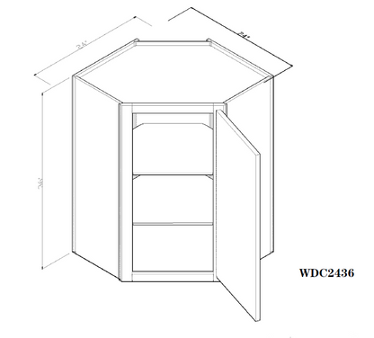 Special Order - 24" x 36" Wall Diagonal Corner Cabinet Frontier Shaker - WDC2436 36" Wall Cabinets Corner Wall Cabinets Frontier Shaker GHI Special Order SPFTS Wall Cabinets