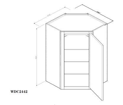 Special Order - 24" x 42" Wall Diagonal Corner Arcadia White Shaker - WDC2442 42" Wall Cabinets Arcadia White Corner Wall Cabinets GHI SPACW Special Order Wall Cabinets