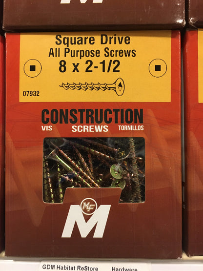 Screws - Square Drive #8 2-1/2" Screws