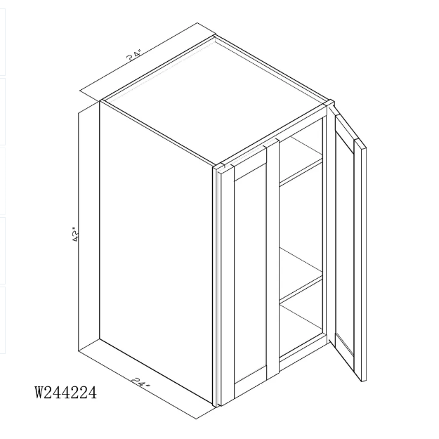 Special Order - 24" x 42" x 24" Wall Utility Cabinet Mojave Shaker - W244224 42" Wall Cabinets GHI Mojave Shaker Special Order SPMJS Wall Cabinets